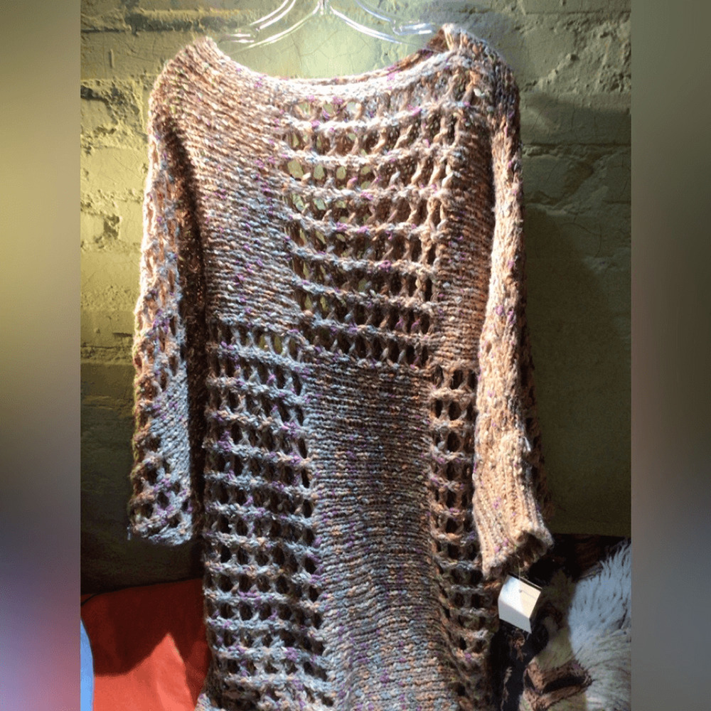Multicolor Open-Knit Women's Sweater